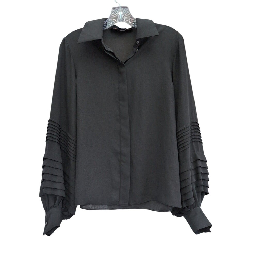 Louis Vuitton Uniforms Black Pleated Sleeve Blouse Size 34 US 2 Made In Poland